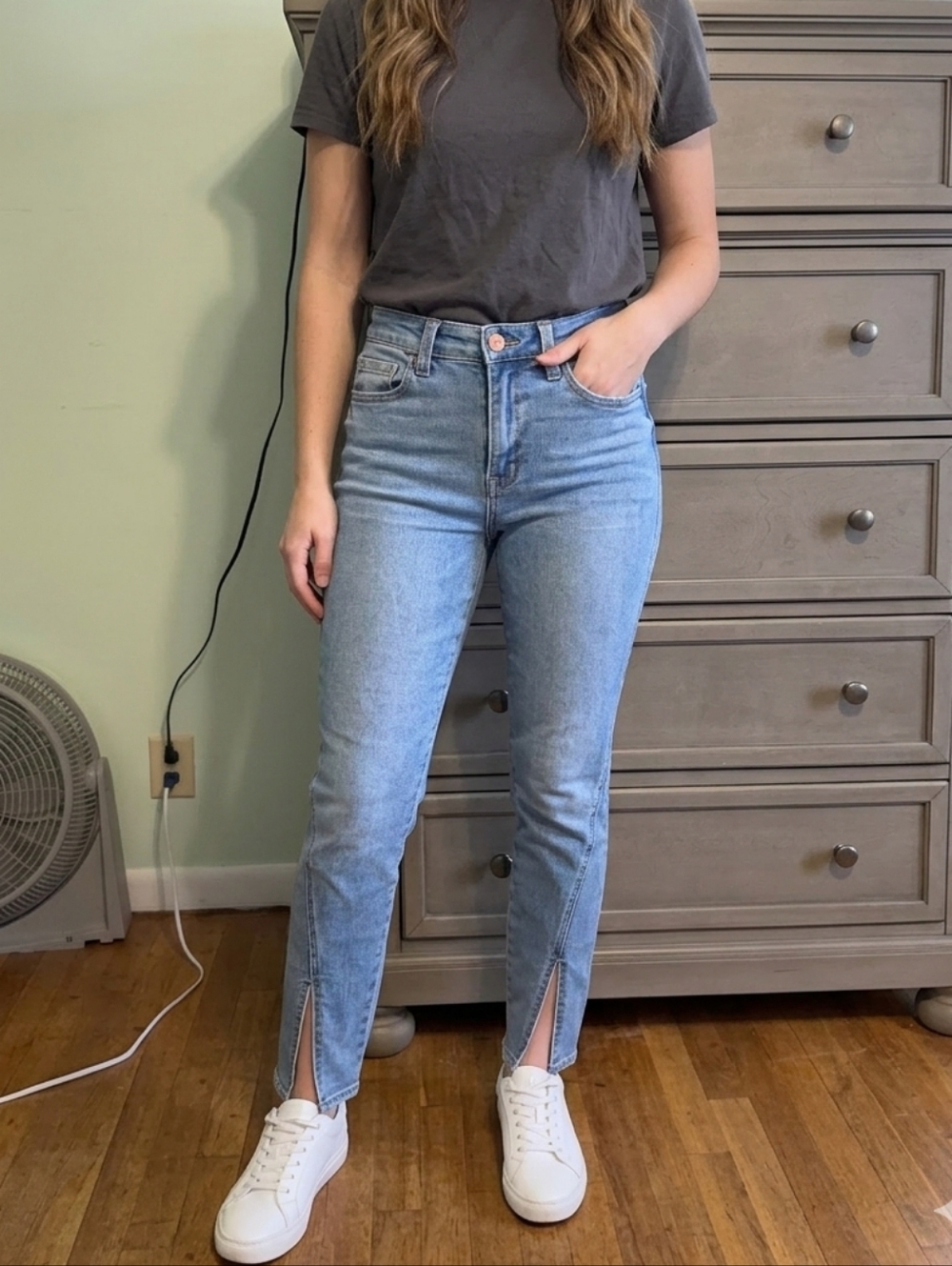 Flying Monkey Light Wash Split-Hem Women’s Jeans